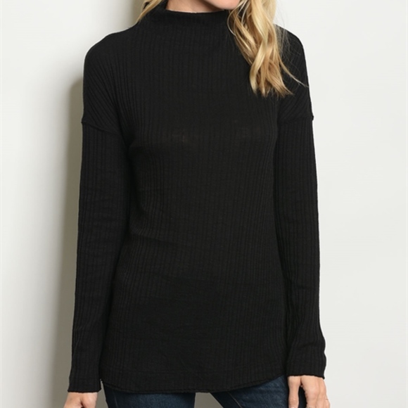 Black TNeck Top - Picture 2 of 4